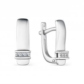 Серьги из белого золота АЛЬКОР 23755-200 с бриллиантом 23755-200 фото