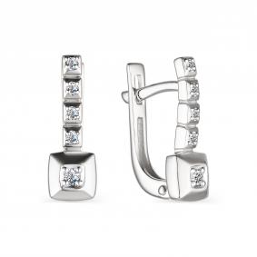 Золотые серьги АЛЬКОР 23790-200 с бриллиантом 23790-200 фото