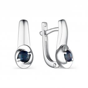Серьги из белого золота АЛЬКОР 23791-202 с сапфиром 23791-202 фото