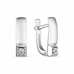 Серьги из белого золота АЛЬКОР 23837-200 с бриллиантом 23837-200 фото