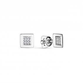 Серьги из белого золота АЛЬКОР 23893-200 с бриллиантом 23893-200 фото