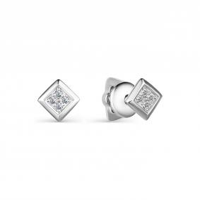 Серьги из белого золота АЛЬКОР 23894-200 с бриллиантом 23894-200 фото