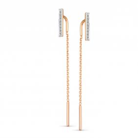 Золотые серьги АЛЬКОР 23902-100 с бриллиантом 23902-100 фото