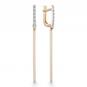 Золотые серьги АЛЬКОР 23946-100 с бриллиантом 23946-100 фото