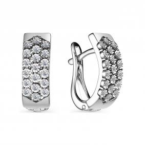 Серьги из белого золота АЛЬКОР 23947-200 с бриллиантом 23947-200 фото
