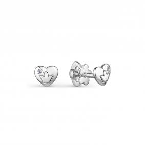 Серьги из белого золота АЛЬКОР 23970-200 с бриллиантом 23970-200 фото