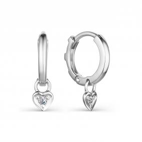 Серьги из белого золота АЛЬКОР 23972-200 с бриллиантом 23972-200 фото