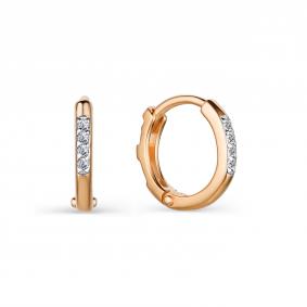 Золотые серьги АЛЬКОР 23973-000 с бриллиантом 23973-000 фото