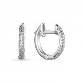 Серьги из белого золота АЛЬКОР 23986-200 с бриллиантом 23986-200 фото