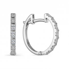 Серьги из белого золота АЛЬКОР 23989-200 с бриллиантом 23989-200 фото
