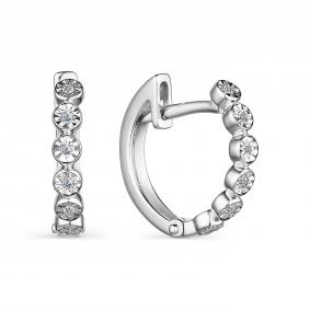 Серьги из белого золота АЛЬКОР 24005-200 с бриллиантом 24005-200 фото