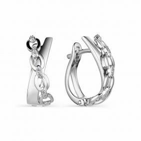 Золотые серьги АЛЬКОР 24012-200 с бриллиантом 24012-200 фото