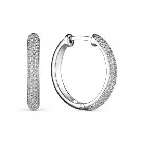 Серьги из белого золота АЛЬКОР 24031-200 с бриллиантом 24031-200 фото