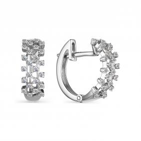 Серьги из белого золота АЛЬКОР 24032-200 с бриллиантом 24032-200 фото