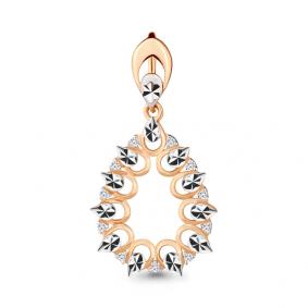 Золотая подвеска AQUAMARINE 24082А с фианитом 24082А фото