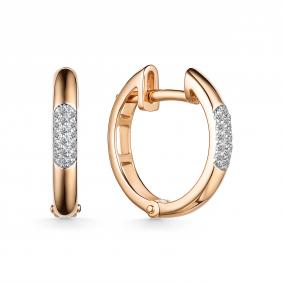 Золотые серьги АЛЬКОР 24099-100 с бриллиантом 24099-100 фото