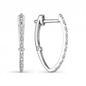 Серьги из белого золота АЛЬКОР 24103-200 с бриллиантом 24103-200 фото