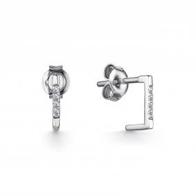 Серьги из белого золота АЛЬКОР 24220-200 с бриллиантом 24220-200 фото