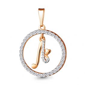 Золотая подвеска AQUAMARINE 24423А с фианитом 24423А фото