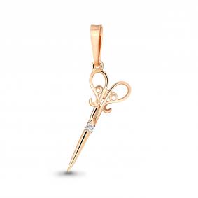 Золотая подвеска AQUAMARINE 24448 с фианитом 24448 фото