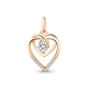 Золотая подвеска AQUAMARINE 24459А с фианитом 24459А фото