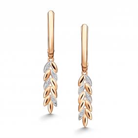 Золотые серьги АЛЬКОР 24460-100 с бриллиантом 24460-100 фото