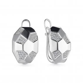 Серьги из белого золота АЛЬКОР 24463-200 с бриллиантом 24463-200 фото