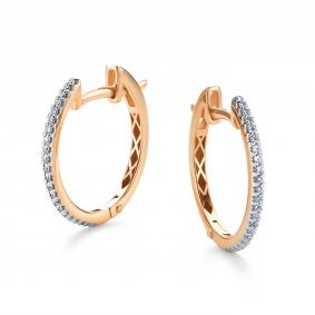 Золотые серьги АЛЬКОР 24471-100 с бриллиантом 24471-100 фото