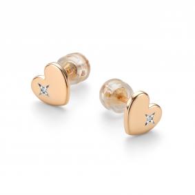 Золотые серьги АЛЬКОР 24513-100 с бриллиантом 24513-100 фото