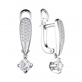 Золотые серьги АЛЬКОР 24646-5П5 с бриллиантом 24646-5П5 фото