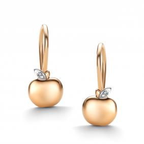 Золотые серьги АЛЬКОР 24716-100 с бриллиантом 24716-100 фото