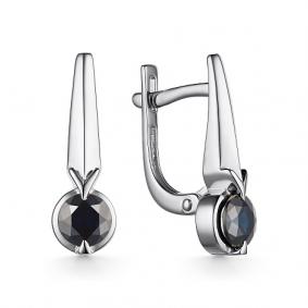 Серьги из белого золота АЛЬКОР 24842-202 с сапфиром 24842-202 фото