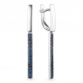 Серьги из белого золота АЛЬКОР 24878-202 с сапфиром 24878-202 фото