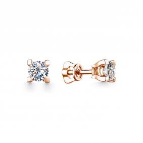 Золотые серьги АЛЬКОР 24915-100 с бриллиантом 24915-100 фото