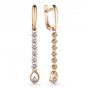 Золотые серьги АЛЬКОР 24933-100 с бриллиантом 24933-100 фото