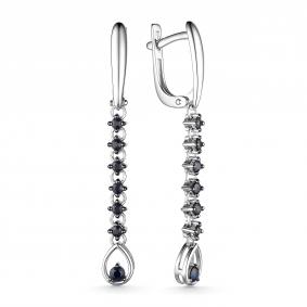 Серьги из белого золота АЛЬКОР 24933-202 с сапфиром 24933-202 фото