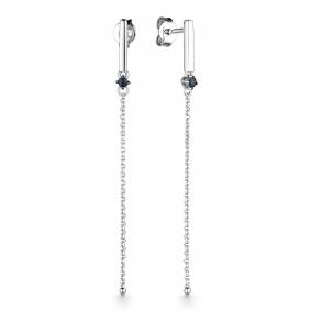 Серьги из белого золота АЛЬКОР 24979-202 с сапфиром 24979-202 фото
