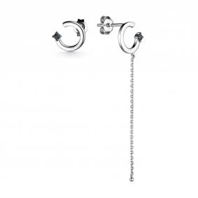 Серьги из белого золота АЛЬКОР 24981-202 с сапфиром 24981-202 фото