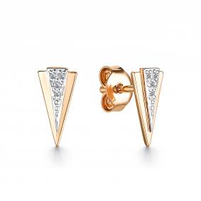 Золотые серьги АЛЬКОР 25045-100 с бриллиантом 25045-100 фото