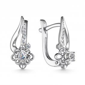 Золотые серьги АЛЬКОР 25058-200 с бриллиантом 25058-200 фото