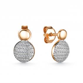 Золотые серьги АЛЬКОР 25077-100 с бриллиантом 25077-100 фото