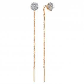 Золотые серьги АЛЬКОР 25101-100 с бриллиантом 25101-100 фото