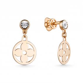 Золотые серьги АЛЬКОР 25109-100 с бриллиантом 25109-100 фото