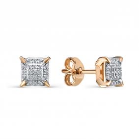 Золотые серьги АЛЬКОР 25150-100 с бриллиантом 25150-100 фото