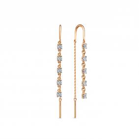 Золотые серьги АЛЬКОР 25174-100 с бриллиантом 25174-100 фото