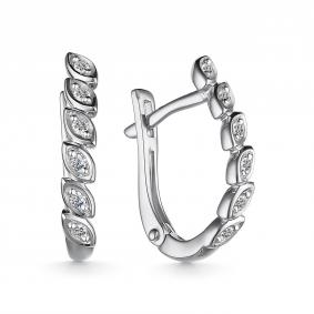 Серьги из белого золота АЛЬКОР 25208-200 с бриллиантом 25208-200 фото
