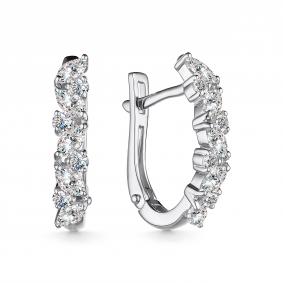 Серьги из белого золота АЛЬКОР 25210-200 с бриллиантом 25210-200 фото