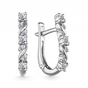 Серьги из белого золота АЛЬКОР 25213-200 с бриллиантом 25213-200 фото
