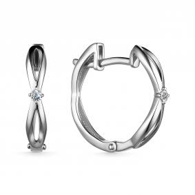 Серьги из белого золота АЛЬКОР 25234-200 с бриллиантом 25234-200 фото