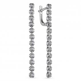 Серьги из белого золота АЛЬКОР 25311-200 с бриллиантом 25311-200 фото